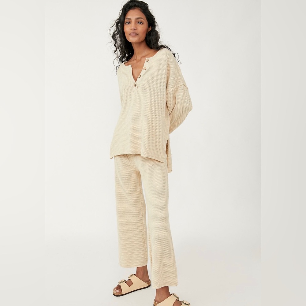 Free People Hailee Sweater Set- Au Lait Color. Size Small